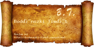 Bodánszki Timót névjegykártya
